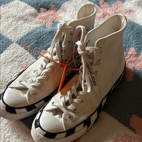 “Off White” Brand “Chuck Taylor” Converse High-Top Sneakers - Picture 1 of 14